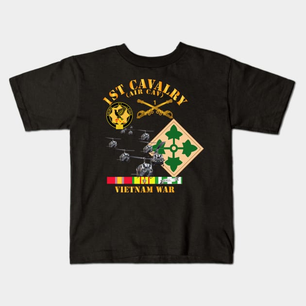 1st Cavalry (Air Cav) - 4th Infantry Div w SVC Kids T-Shirt by twix123844